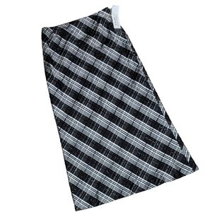 Chetta B vintage plaid tartan beaded silk maxi skirt black lined size 16